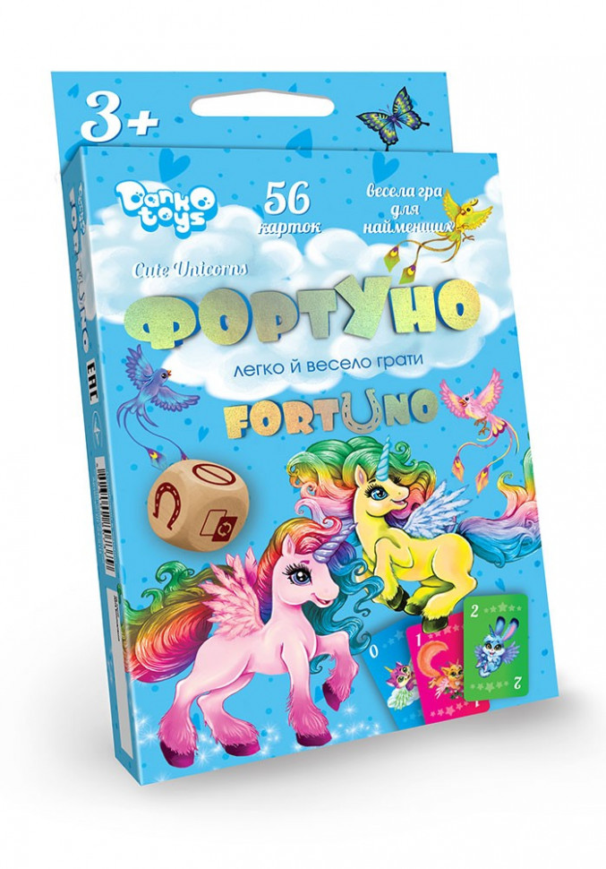 Дитяча розвиваюча настільна гра "ФортУно Cute Unicorns" UF-04-01U укр. мовою