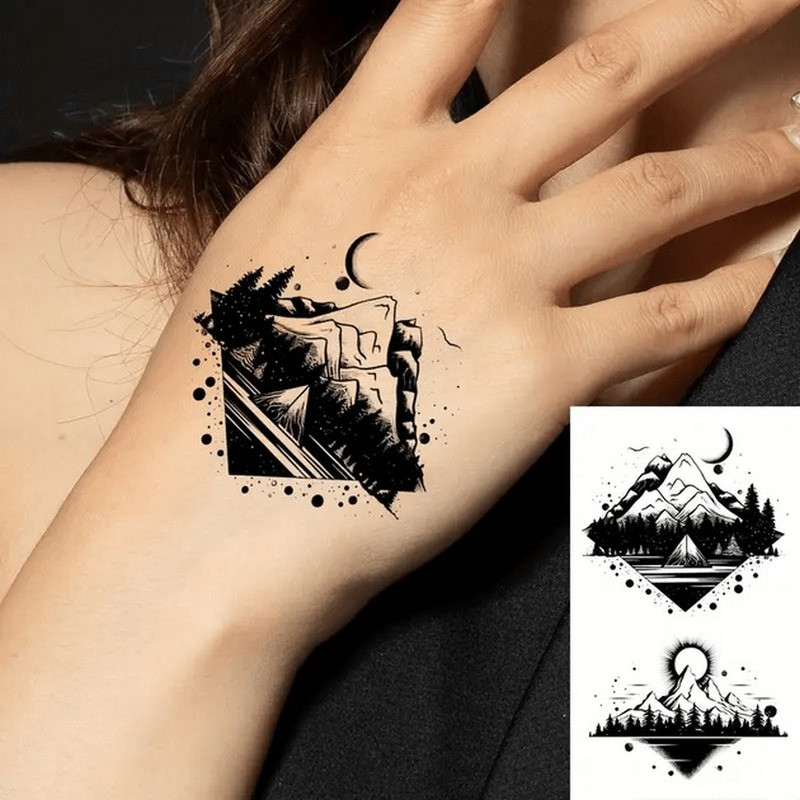 Набір дитячих тимчасових тату "Чорні міні №3" black-tattoo-mini-set-3-3, 30 штук по 9,5*5,5 см