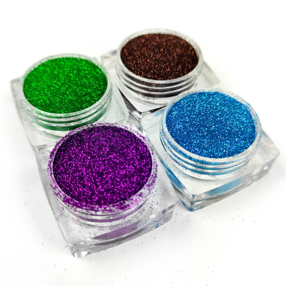 Набір гліттера для біо-тату «Базовий №3» glitter-set-4x-3, 4 кольори 