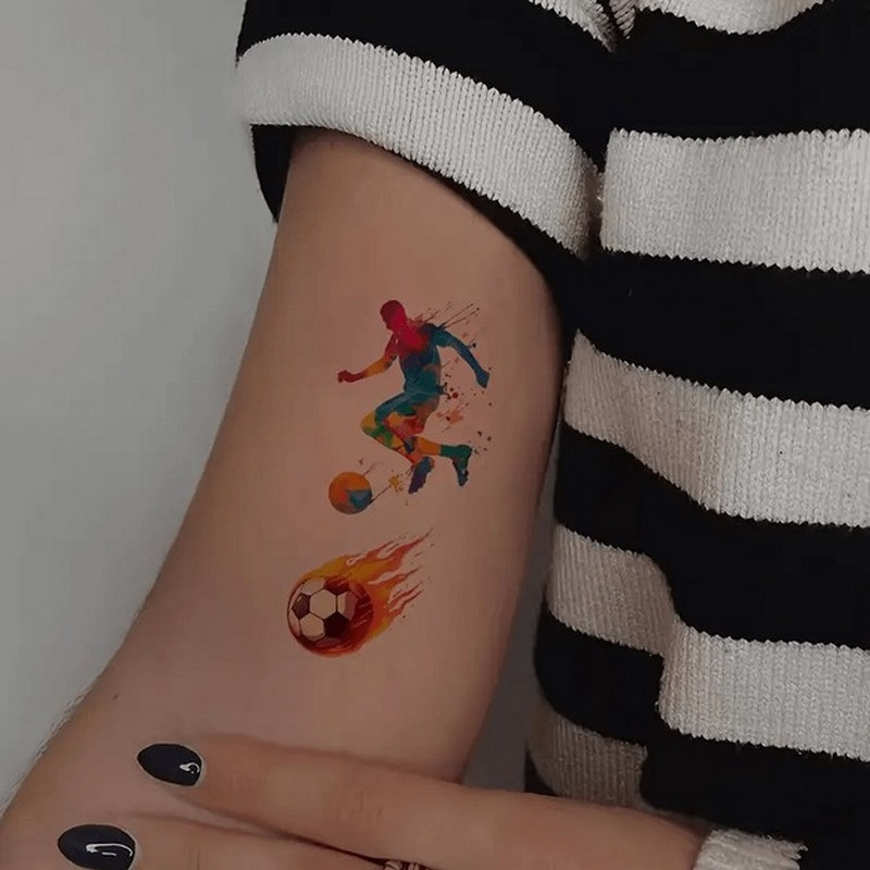 Набір дитячих тимчасових тату "Футбол №1" football-tattoo-mini-set- 10 штук по 12*7 см 