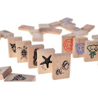 Дерев'яна дитяча гра "Дитячий маджонг" QB700-007, 49 деталей 