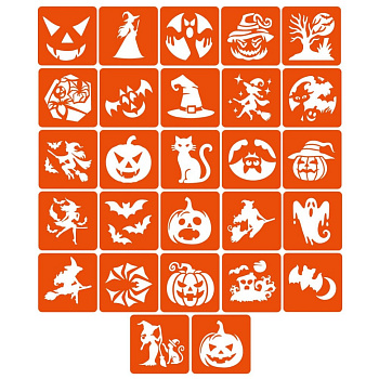 Набір трафаретів для біо-тату "Хелловін №2" Hallowween-2-27, 27 трафаретів 5х5 см