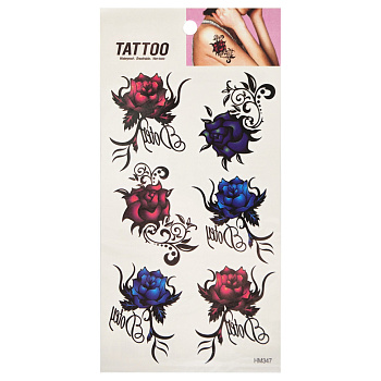 Тимчасове татуювання "Кольорові троянди Tattoo" 1020-HM347