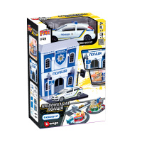 Ігровий набір серії Bburago City - НАЦІОНАЛЬНА ПОЛІЦІЯ (відділ, автомобіль 1:43)