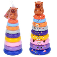 Дитяча розвиваюча іграшка "Пірамідка Капібара" HJ-061, 31 см, 9 кілець