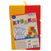 Дитячі пластикові кубики 1-068, 12 штук, 4 кольори