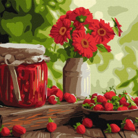 Картина за номерами "Полуничне варення" ©art_selena_ua KHO5726, 40х40 см  