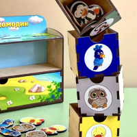 Дерев'яна настільна гра "Птахи" Ubumblebees (ПСД167) PSD167 сортер-комодик