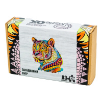 Фігурний дерев'яний пазл A3 "Загадковий тигр" PuzA3-00726, 129 елементів