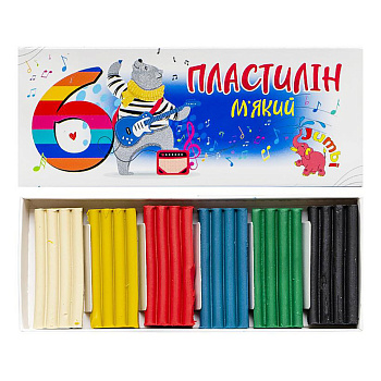 Набір для творчості Пластилін КТ 230601, 6 кольорів, 108 грам