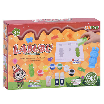 Набір для створення фігурки-антистресу "Лабубу" NJ-12, 6 молдів, 18 предметів