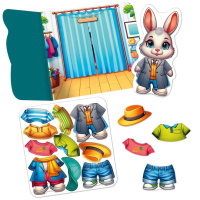 Гра розвиваюча з липучками "Зайчик" VT1320-04, 10 елементів одягу