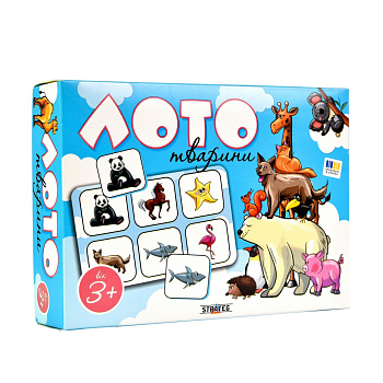 Дитяче лото "Тварини" 30579, 54 фішки, 9 планшеток