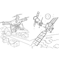 Велика книга розмальовок "Техніка та транспорт" 1736032, 64 сторінки