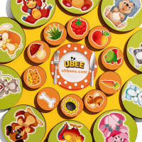 Дерев'яний дитячий сортер "Хто що їсть" (ПСД276) PSD276 на липучках