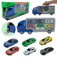 Дитячий трейлер з машинками PS006-1, 6 машинок