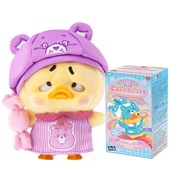 Колекційна м'яка іграшка з кільцем POP TOP 1983toys серії "Upset Duck x Care Bears" - БУДЬ ВЕСЕЛКОЮ (у дисп., в ас.)