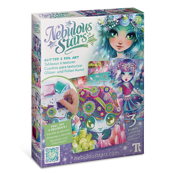 Набір для творчості Зоряні блискітки та фольга Nebulous Stars 11027, 3 шаблони для декорування