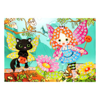 Дитяча мозаїка за номерами "Фея 1" 13-127-8 різнокольорові камінчики