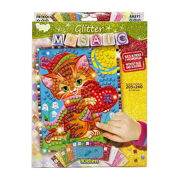Креативна творчість "Блискуча мозаїка: Kitten" БМ-02-02, 20.6х26 см