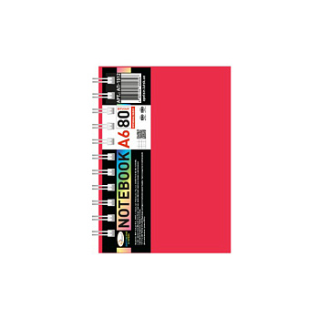 Блокнот А6 АП-1512(Red) 80 аркушів, пружина збоку