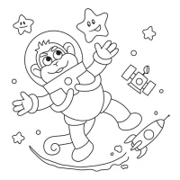 Дитяча книжка-розмальовка "У космосі" 1806012, 12 сторінок