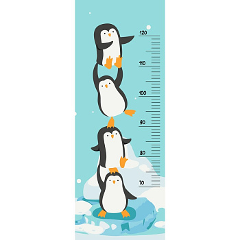Ростомір за номерами "Пінгвінчики" 15128-AC 30х80 см