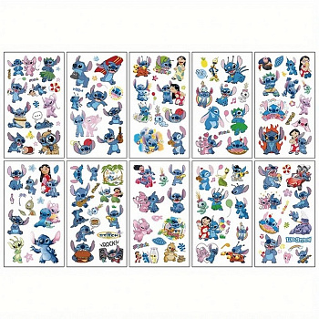 Дитячі тимчасові тату "Ліло та Стіч" lilo-stich-tattoo-10, 12х7 см