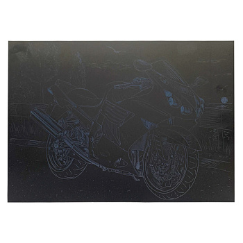 Гравюра А4 "Мотоцикл-1" ГрА4-12с економ варіант в пакеті 29,7х21 см