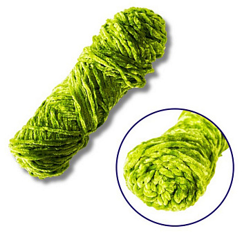 Пряжа плюшева синель PP117, 100 грам, 100% поліестер, зелений