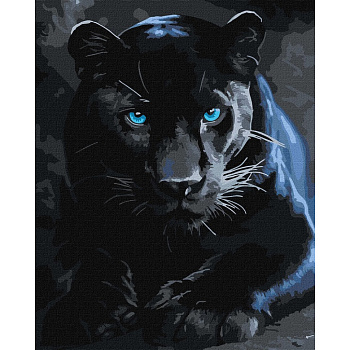 Картина за номерами "Дика пантера" ©art_selena_ua KHO6813, 40x50 см 