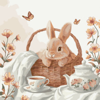Картина за номерами "Кролик та порцеляна" 11724-AC 40х40 см