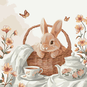 Картина за номерами "Кролик та порцеляна" 11724-AC 40х40 см