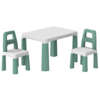 Дитячий стіл із двома стільцями 0440TXK біло-зелений