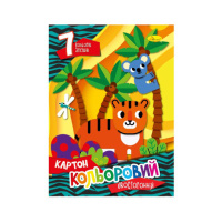 Набір кольорового картону А4 Автоспорт АП-1102-8 двосторонній 7 аркушів