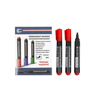 Маркер червоний COLOR-IT 8004(Red) Diamont "C" в упаковці 12 шт