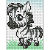 Алмазна мозаїка без підрамника для дітей "Маленька зебра" AMM1021 15х20 см 