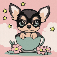 Картина за номерами "Милий цуцик" KHO6270, 25х25 см