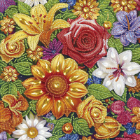 Алмазна мозаїка "Квіткова ніжність" Brushme BH028 неповна викладка 25х25 см