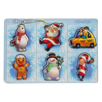Розвиваючий пазл-вкладиш "Новорічний -1" (ПСФ013) PSF013, 6 картинок