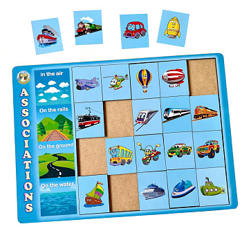 Дерев'яний пазл-вкладиш "Види транспорту" Ubumblebees (ПСД096) PSD096 сортер-асоціації