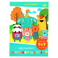 Набір кольорового паперу та картону А-4 АП-1301-03, 7+7 аркушів