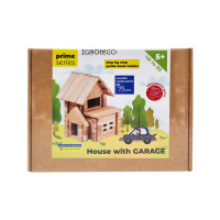 Дерев'яний конструктор "Будиночок з гаражем" Igroteco 900118, 75 деталей