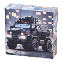 Дитячий магнітний кубік-пазл "Машини будівельні" CL325-3,  3 х 3 