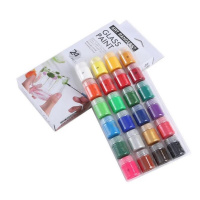 Набір фарб для скла GAS2415, 15 мл, 24 кольори, 3 пензлика