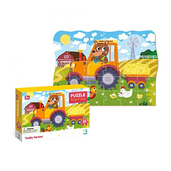Дитячий пазл "Ведмедик-тракторист" DoDo 300371, 30 ел.