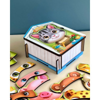 Дерев'яний пазл-вкладиш  "Збери тварин" Ubumblebees (ПСФ134) PSF134, 39 деталей