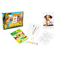 Деревʼяний пазл-розмальовка А5 "Собачка" Puz-22940 пензлик, фарби, клейка плівка