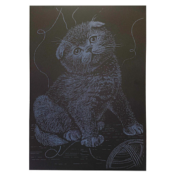 Гравюра А4 "Кіт" ГрА4-18с економ варіант в пакеті 29,7х21 см