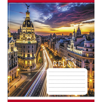 Зошит загальний "Міста в вогнях" 096-630107K-2 в клітинку, 96 аркушів (959063)